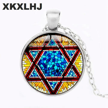 NEW Retro Jewish Shield Star Of David Hexagram Handmade Judaica Necklace Pendant - The Jewellery Supermarket